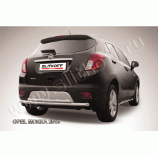 Защита заднего бампера двойная 57-42 мм радиусная Black Edition для Opel Mokka 2012-2016