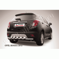 Защита заднего бампера 57 мм с декором Black Edition для Opel Mokka 2012-2016