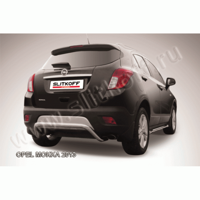 Защита заднего бампера скоба 57 мм Black Edition для Opel Mokka 2012-2016