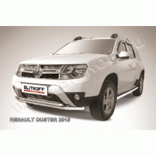 Защита передняя двойная 57-42 мм Black Edition для Renault Duster 2015-2021