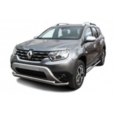 Защита передняя двойная 57-42 мм Black Edition для Renault Duster 2021-2024