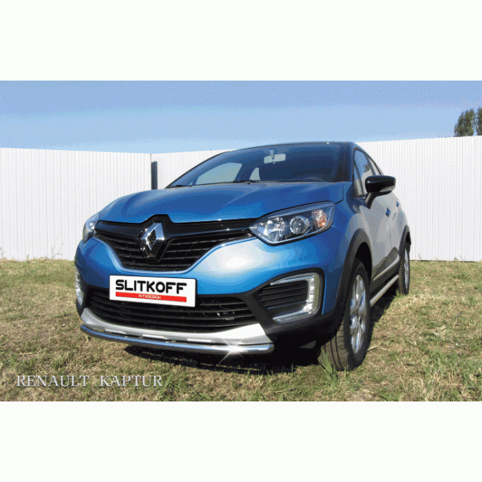 Защита переднего бампера 42 мм Black Edition на 2WD для Renault Kaptur 2016-2022