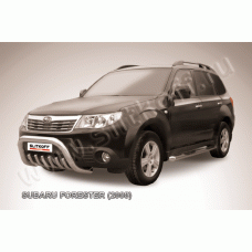 Кенгурятник низкий 76 мм с защитой картера Black Edition для Subaru Forester 2008-2013