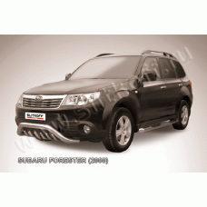 Кенгурятник 76 мм мини с защитой картера Black Edition для Subaru Forester 2008-2013