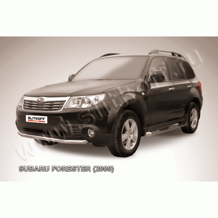 Защита переднего бампера 57 мм Black Edition для Subaru Forester 2008-2013