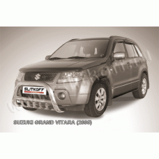 Кенгурятник низкий 76 мм с защитой картера Black Edition для Suzuki Grand Vitara 2005-2007