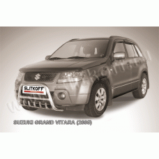 Кенгурятник низкий 57 мм с защитой картера Black Edition для Suzuki Grand Vitara 2005-2007