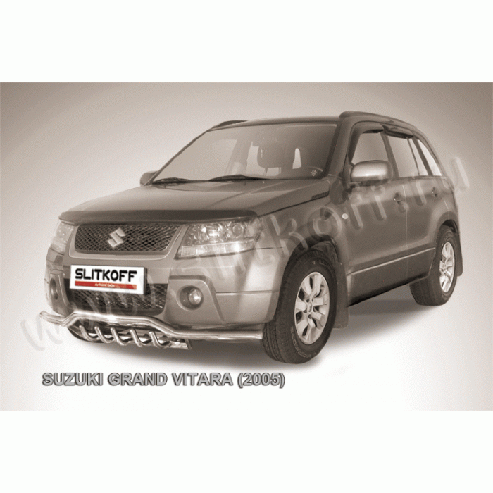 Защита переднего бампера 57 мм с защитой Black Edition для Suzuki Grand Vitara 2005-2007