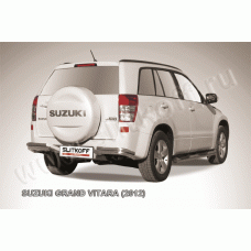 Защита задняя двойные уголки 57-42 мм Black Edition для Suzuki Grand Vitara 2012-2015