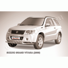 Защита передняя двойная 57-57 мм Black Edition на 3 двери для Suzuki Grand Vitara 2008-2011