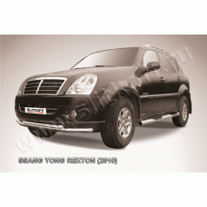 Защита передняя двойная 57-57 мм Black Edition для SsangYong Rexton 2007-2012