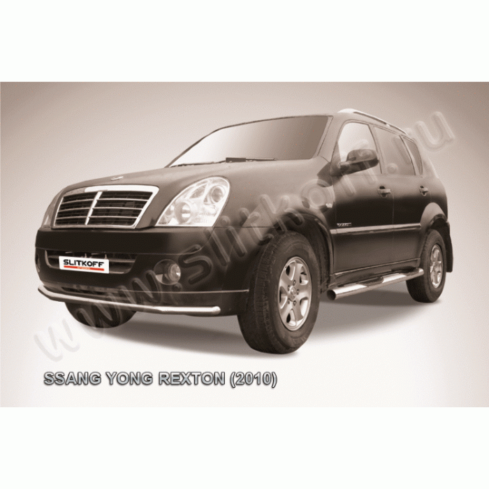 Защита переднего бампера 57 мм Black Edition для SsangYong Rexton 2007-2012