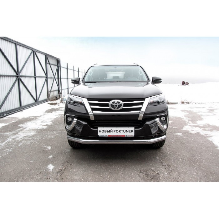 Защита переднего бампера 76 мм Black Edition для Toyota Fortuner 2017-2024