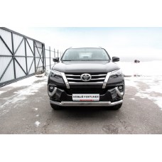 Защита передняя двойная 76-57 мм Black Edition для Toyota Fortuner 2017-2024