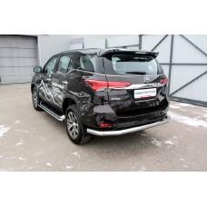 Защита заднего бампера 76 мм длинная Black Edition для Toyota Fortuner 2017-2024