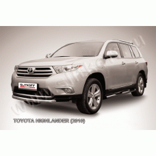 Защита переднего бампера 76 мм радиусная Black Edition для Toyota Highlander 2010-2014