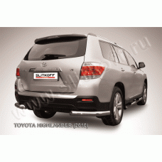 Защита задняя уголки 76 мм Black Edition для Toyota Highlander 2010-2014