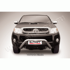 Кенгурятник низкий широкий 76 мм мини Black Edition для Toyota Hilux 2005-2011