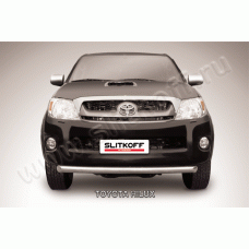 Защита переднего бампера 57 мм радиусная Black Edition для Toyota Hilux 2005-2011