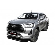 Защита передняя двойная 76-57 мм Black Edition для Toyota Hilux 2020-2024