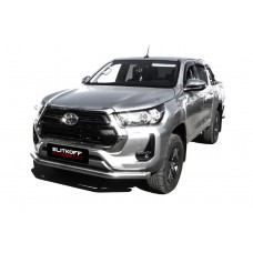 Защита переднего бампера 76 мм Black Edition для Toyota Hilux 2020-2024