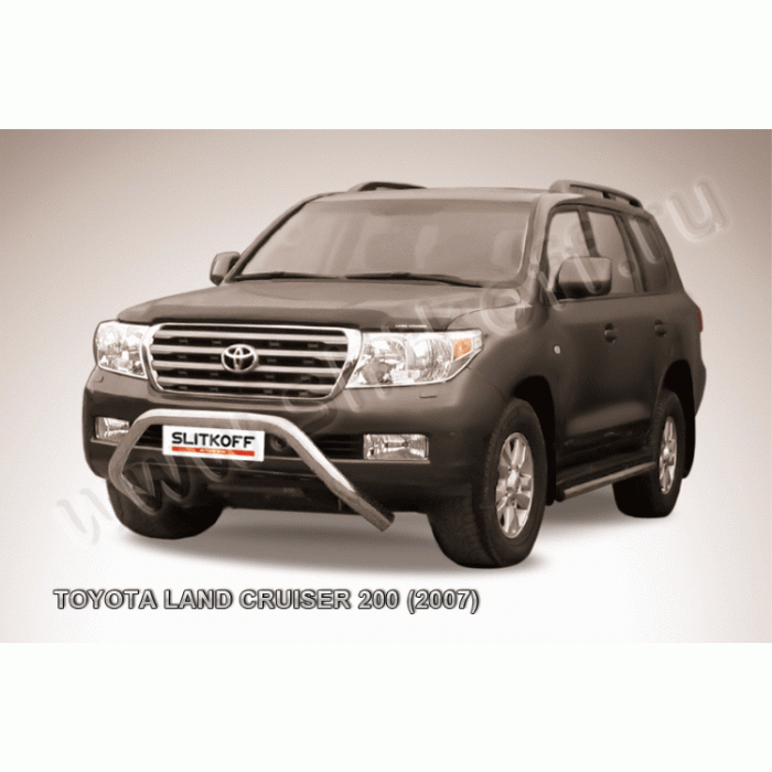 Кенгурятник низкий широкий 76 мм мини Black Edition для Toyota Land Cruiser 200 2007-2011