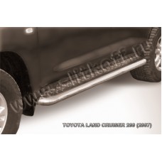 Пороги с площадкой алюминиевый лист 57 мм для Toyota Land Cruiser 200 2007-2011