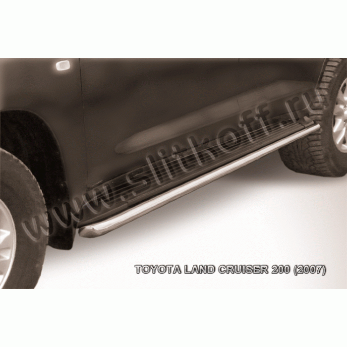 Защита штатных порогов 42 мм Black Edition для Toyota Land Cruiser 200 2007-2011