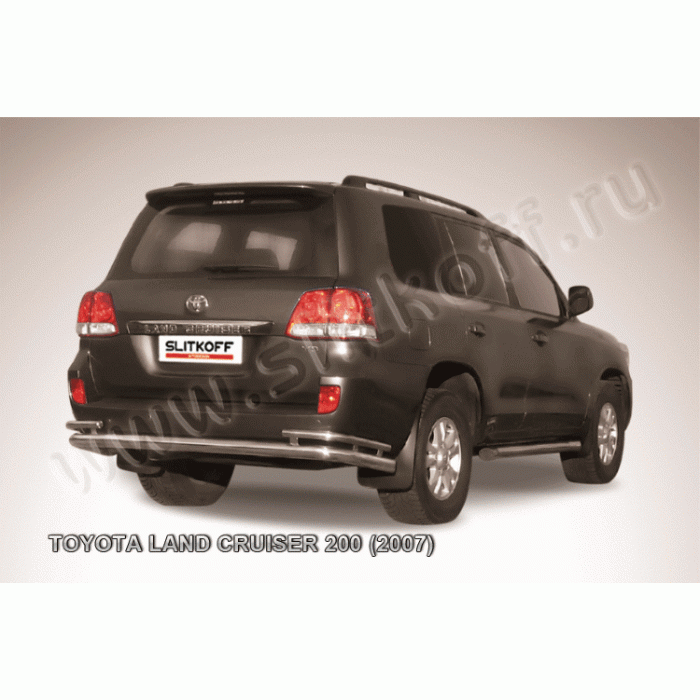 Защита передняя двойная 76-42 мм Black Edition для Toyota Land Cruiser 200 2007-2011