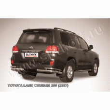 Защита задняя двойные уголки 76-42 мм Black Edition для Toyota Land Cruiser 200 2007-2011