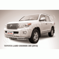 Защита передняя двойная 57-57 мм с защитой картера Black Edition для Toyota Land Cruiser 200 2012-2015