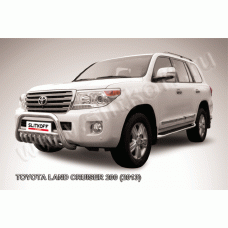 Кенгурятник низкий 76 мм с ЗК Black Edition для Toyota Land Cruiser 200 2012-2015