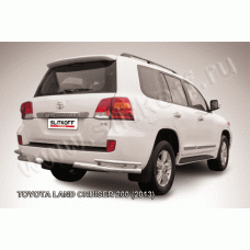 Защита задняя двойные уголки 76-42 мм Black Edition для Toyota Land Cruiser 200 2012-2015