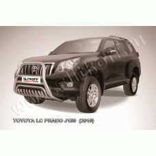 Кенгурятник высокий 76 мм с защитой картера Black Edition для Toyota Land Cruiser Prado 150 2009-2013