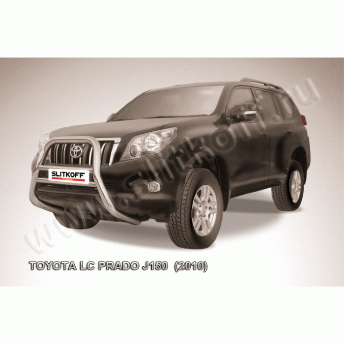 Кенгурятник передний высокий 76 мм Black Edition для Toyota Land Cruiser Prado 150 2009-2013