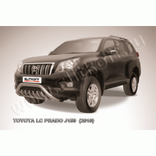 Кенгурятник низкий 76 мм мини с защитой картера Black Edition для Toyota Land Cruiser Prado 150 2009-2013