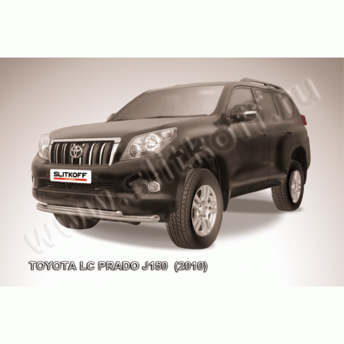 Защита передняя двойная 76-57 мм Black Edition для Toyota Land Cruiser Prado 150 2009-2013