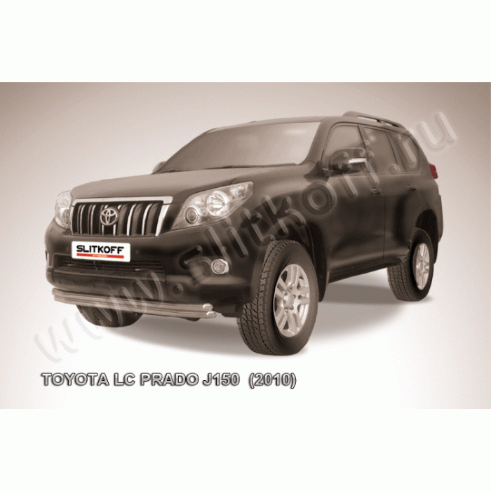 Защита передняя двойная 57-57 мм Black Edition для Toyota Land Cruiser Prado 150 2009-2013