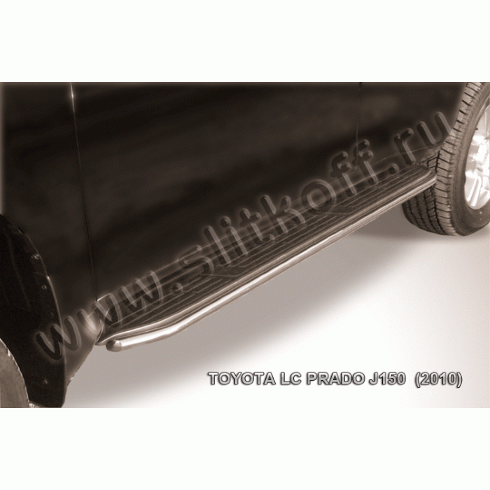 Защита штатных порогов 42 мм Black Edition для Toyota Land Cruiser Prado 150 2009-2013