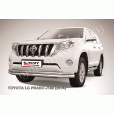 Защита передняя двойная 76-57 мм длинная Black Edition для Toyota Land Cruiser Prado 150 2013-2017