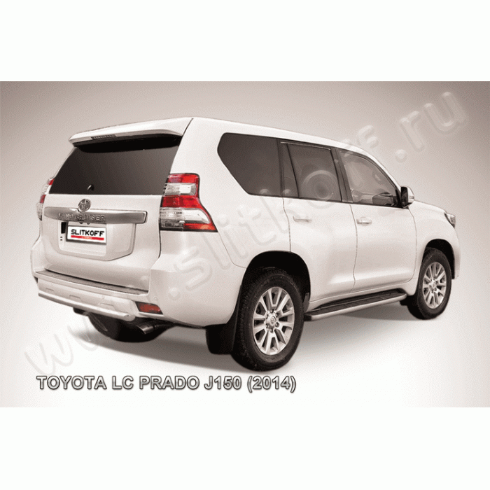 Защита заднего бампера 57 мм короткая Black Edition для Toyota Land Cruiser Prado 150 2013-2017