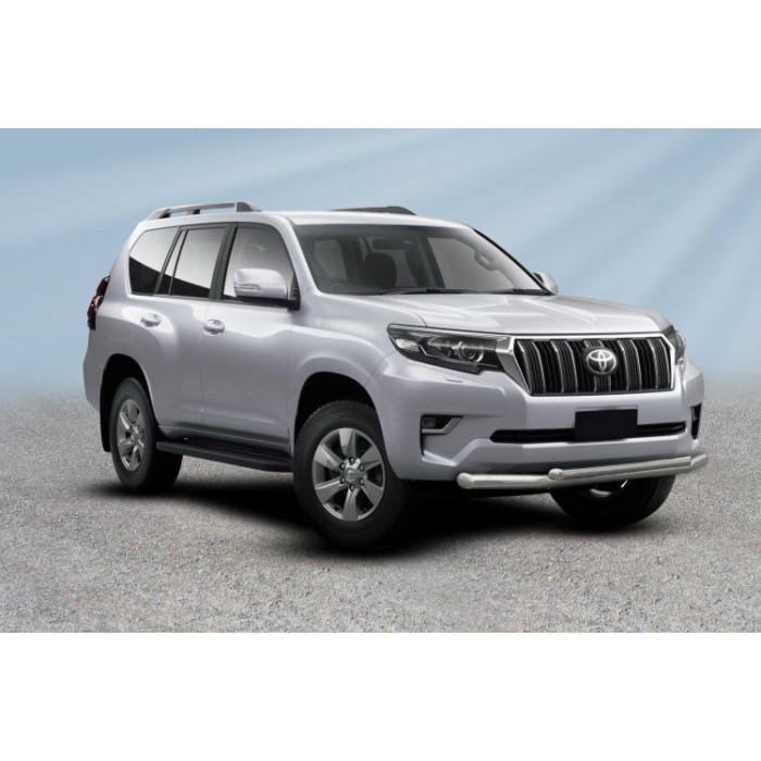 Защита передняя двойная 76-57 мм Black Edition для Toyota Land Cruiser Prado 150 2017-2020