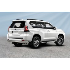 Защита заднего бампера двойная 76-42 мм Black Edition для Toyota Land Cruiser Prado 150 2017-2020