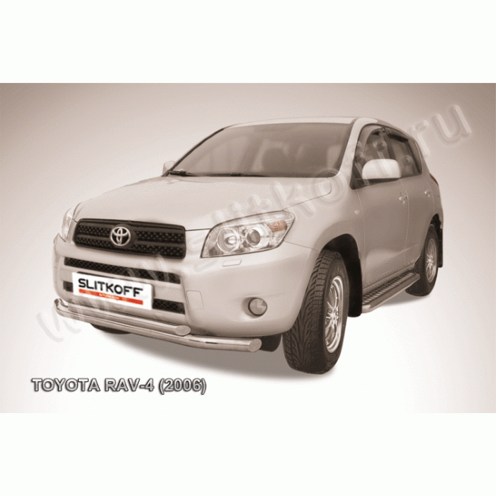 Защита передняя двойная 76-57 мм Black Edition для Toyota RAV4 2006-2009