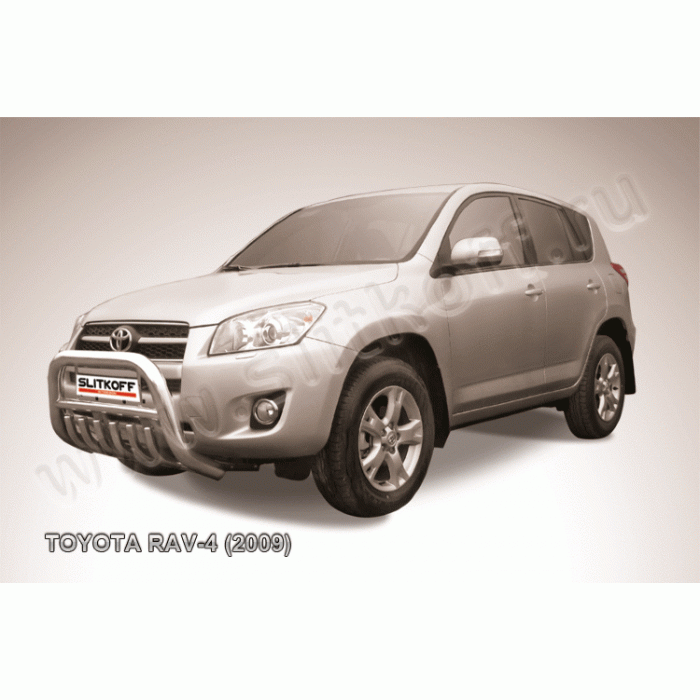 Кенгурятник низкий 76 мм защитой картера Black Edition для Toyota RAV4 2009-2010