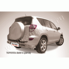 Защита задняя двойные уголки 57-42 мм Black Edition для Toyota RAV4 2010-2015