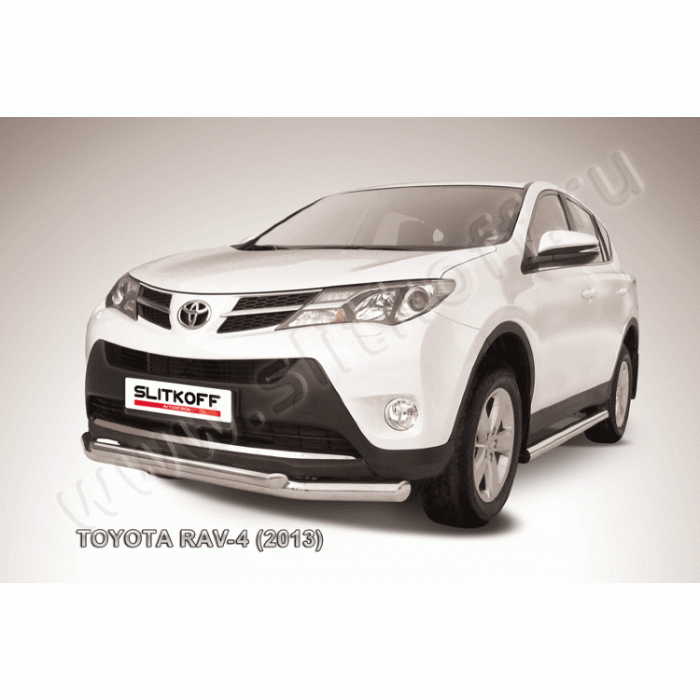 Защита передняя двойная 76-57 мм Black Edition для Toyota RAV4 2013-2015