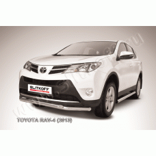 Защита передняя двойная 57-57 мм Black Edition для Toyota RAV4 2013-2015