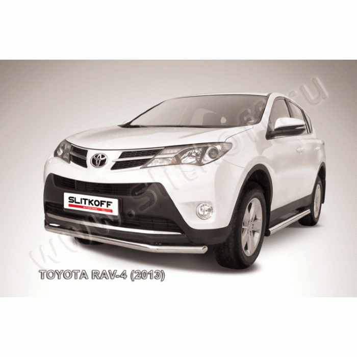 Защита переднего бампера 57 мм Black Edition для Toyota RAV4 2013-2015