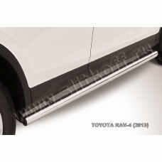 Пороги труба 76 мм Black Edition для Toyota RAV4 2013-2015